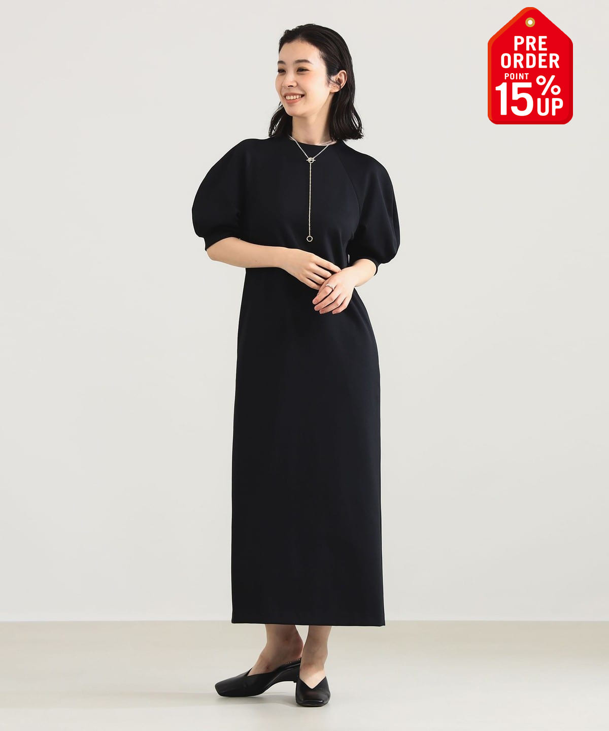 【+15%ポイントUP】AK+1 エーケーワン / スキューバ パフスリーブ ワンピース ワンピース WOMEN BLACK 38 【+15%ポイントUP】AK+1 エーケーワン / スキューバ パフスリーブ ワンピース ワンピース WOMEN BLACK 38