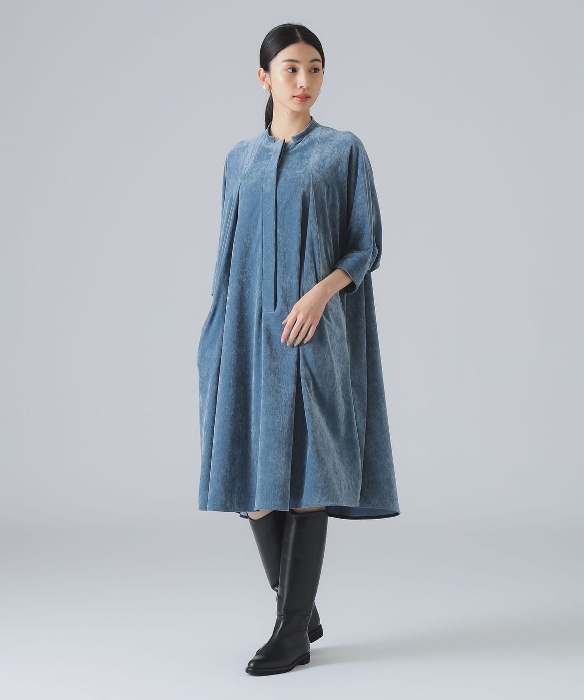 【別注】SUPPORT SURFACE サポートサーフェス / フライフロントタック ワンピース ワンピース WOMEN ASH BLUE 1 【別注】SUPPORT SURFACE サポートサーフェス / フライフロントタック ワンピース ワンピース WOMEN ASH BLUE 1