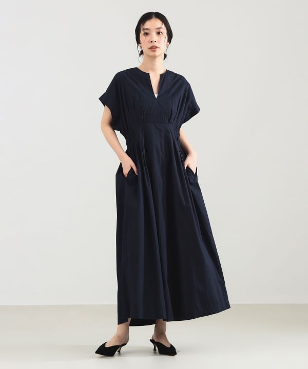 【新品】ne Quittez pas BEAMS別注 ガウンワンピース　ブラック Demi-Luxe BEAMS（デミルクス ビームス）【別注】ne Quittez pas
