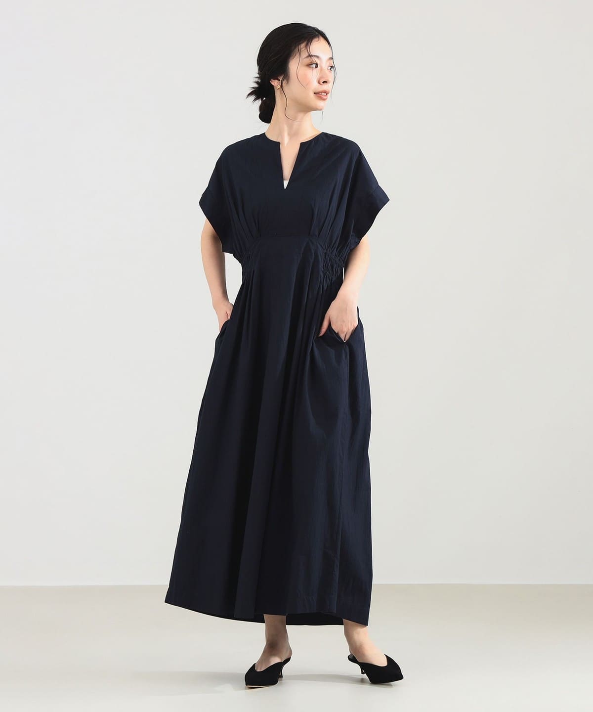 【別注】ne Quittez pas ヌキテパ / ポプリン タック ワンピース ワンピース WOMEN 別注NAVY SOLID ONE SIZE 【別注】ne Quittez pas ヌキテパ / ポプリン タック ワンピース ワンピース WOMEN 別注NAVY SOLID ONE SIZE