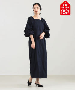 【+15%ポイントUP】ne Quittez pas / ポプリン タック ロングスリーブ ワンピース