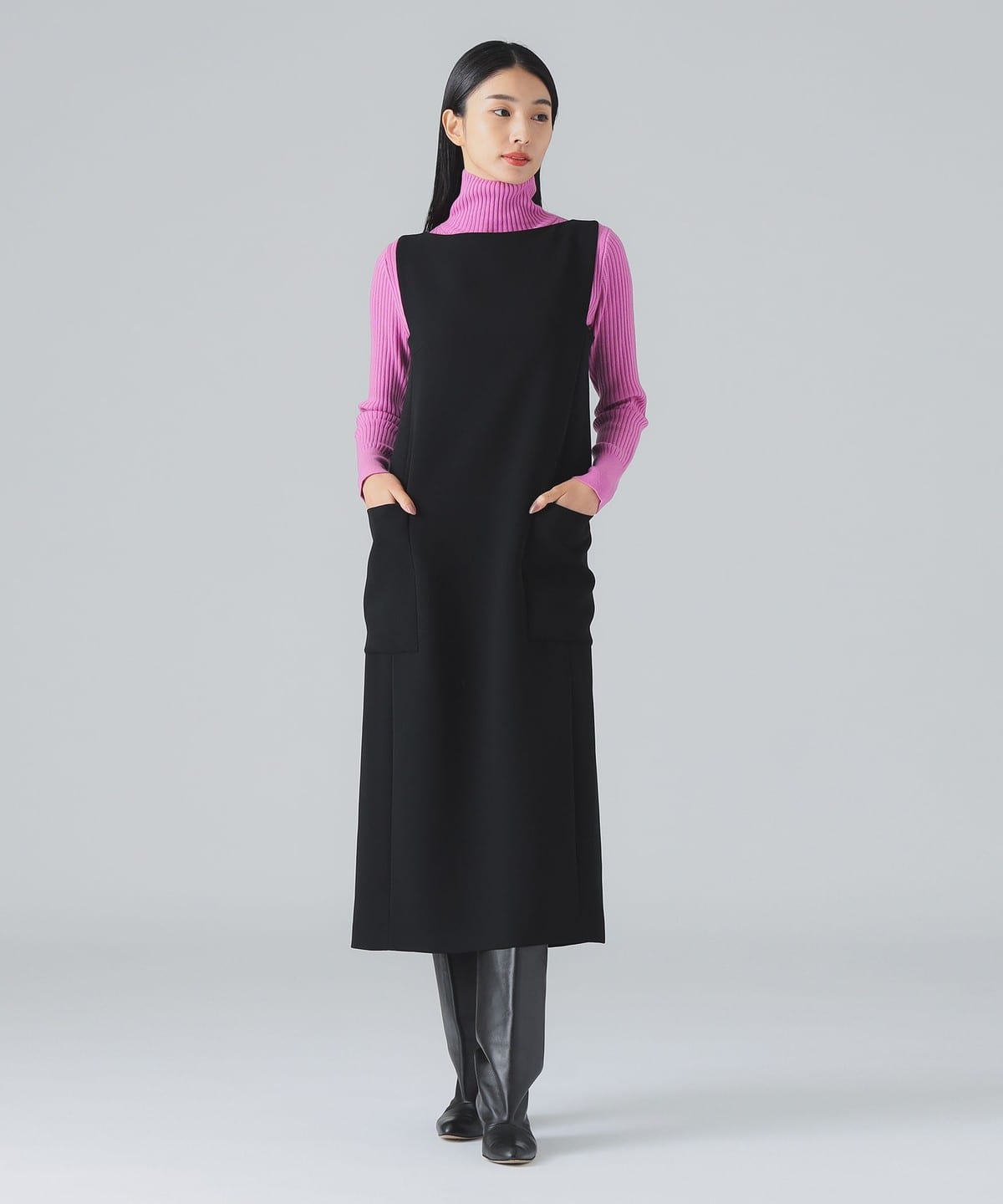 ボートネック ワンピース ワンピース WOMEN BLACK 38 ボートネック ワンピース ワンピース WOMEN BLACK 38