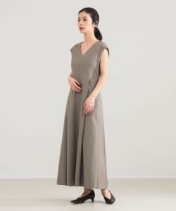 【+10%ポイントUP】AK+1 / Vネック フレア ノースリーブ ワンピ―ス