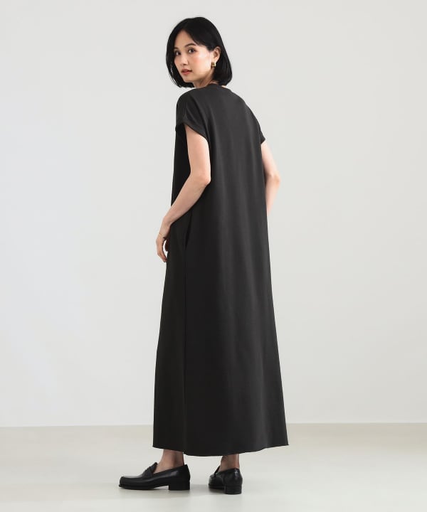 Demi-Luxe BEAMS クルーネック プリントワンピース マキシ丈 Demi-Luxe BEAMS クルーネック プリントワンピース マキシ丈