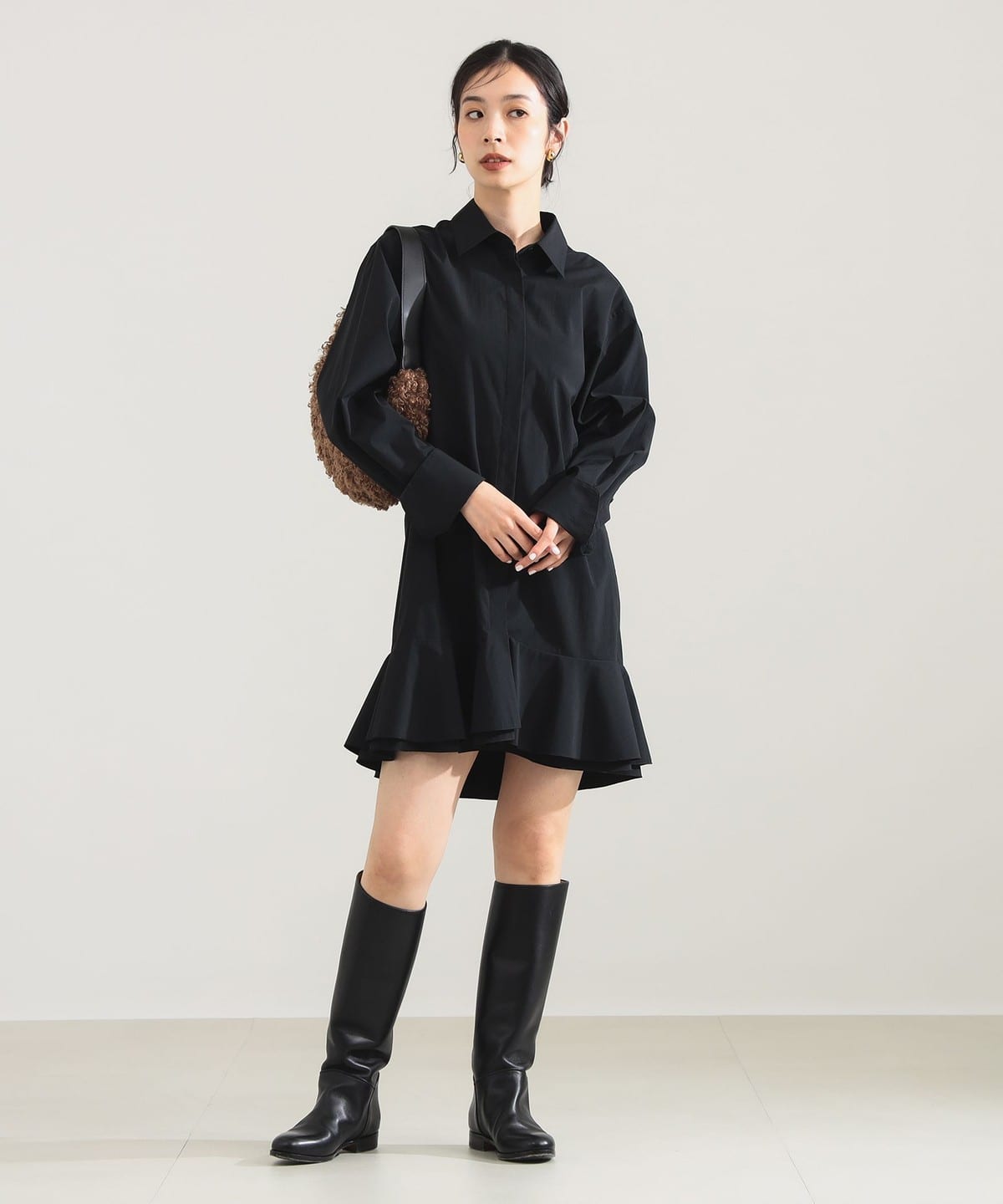 ■専用■美品 デミルクスビームス 3,2万円 シャツワンピース ホワイト 435 Demi-Luxe BEAMS（デミルクス ビームス）TICCA / レース ハーフ