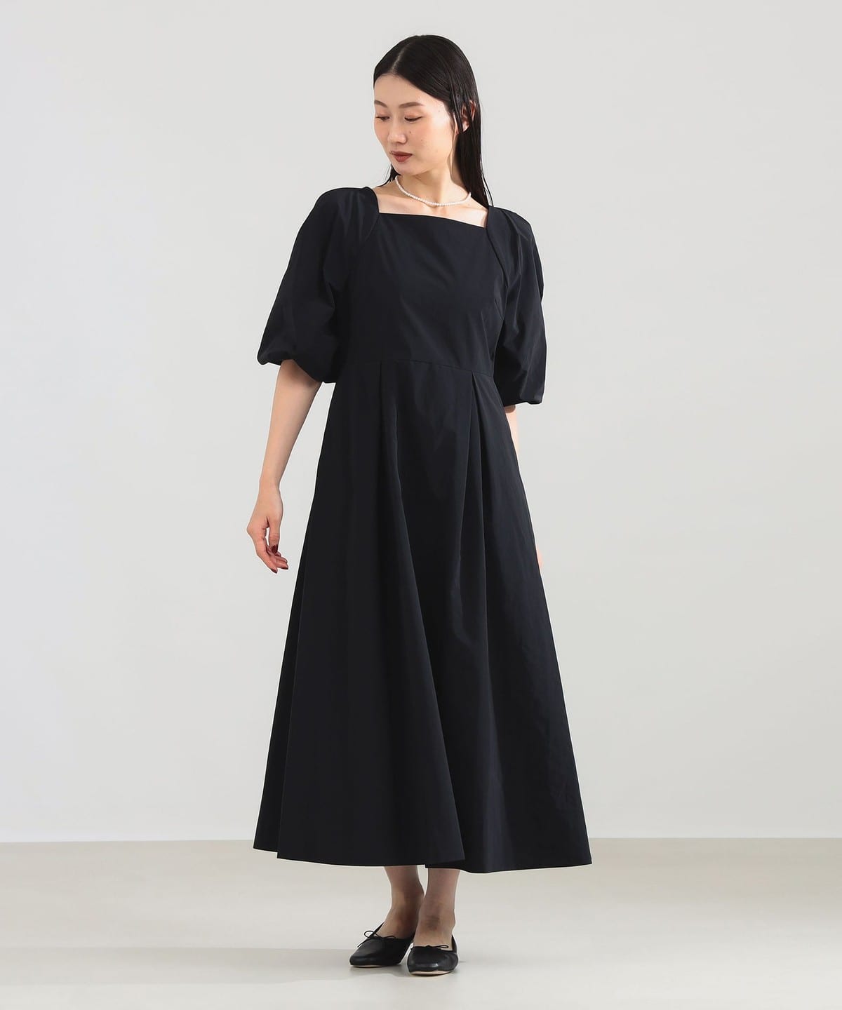 スクエアネック タフタ ワンピース ワンピース WOMEN BLACK 38 スクエアネック タフタ ワンピース ワンピース WOMEN BLACK 38