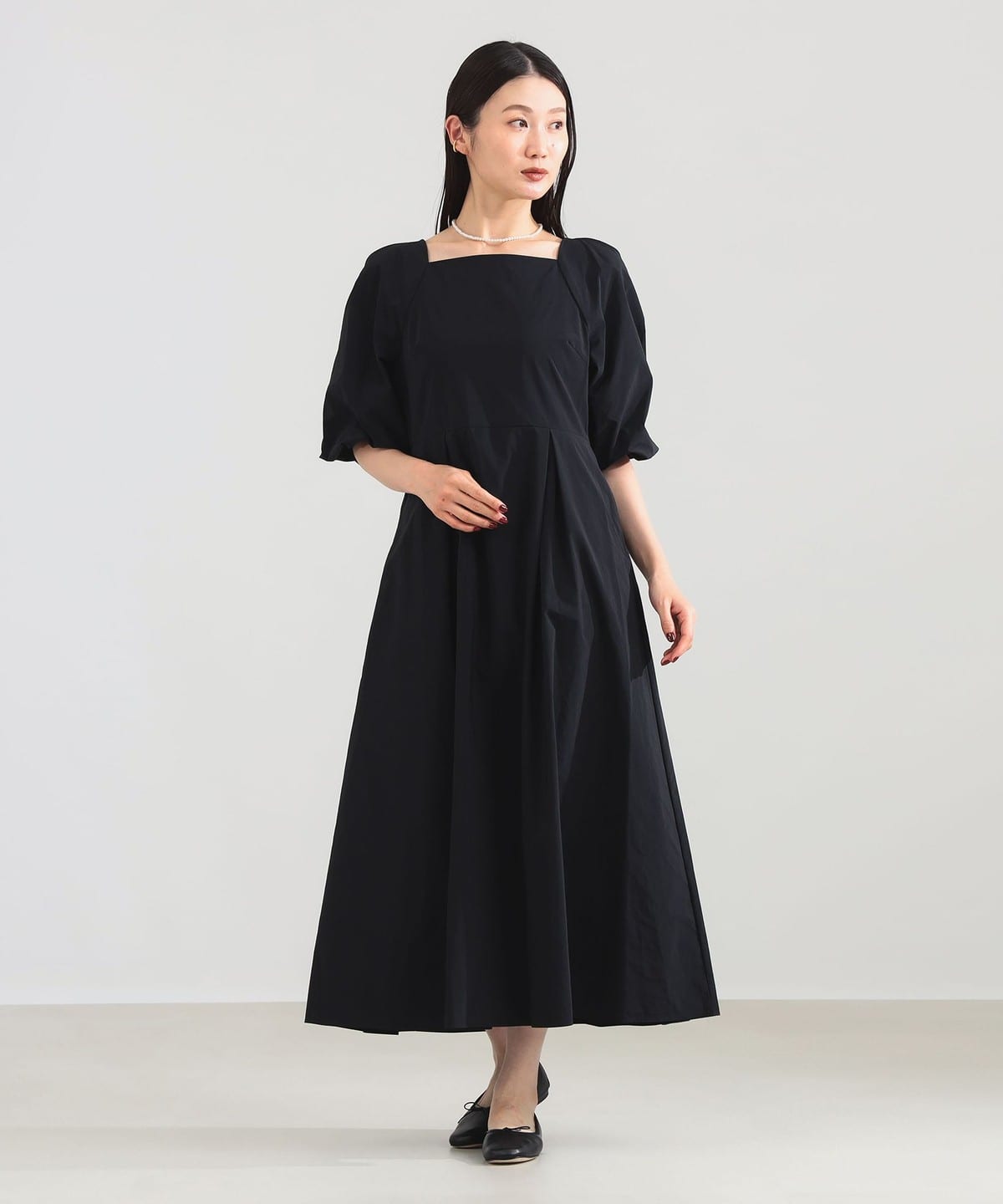 Demi-Luxe BEAMS（デミルクス ビームス）スクエアネック タフタ