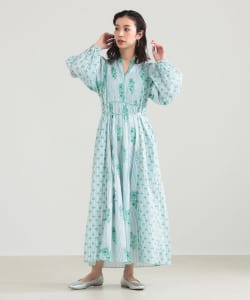 ne Quittez pas / コットンジャカード リリープリント シャーリング ワンピース