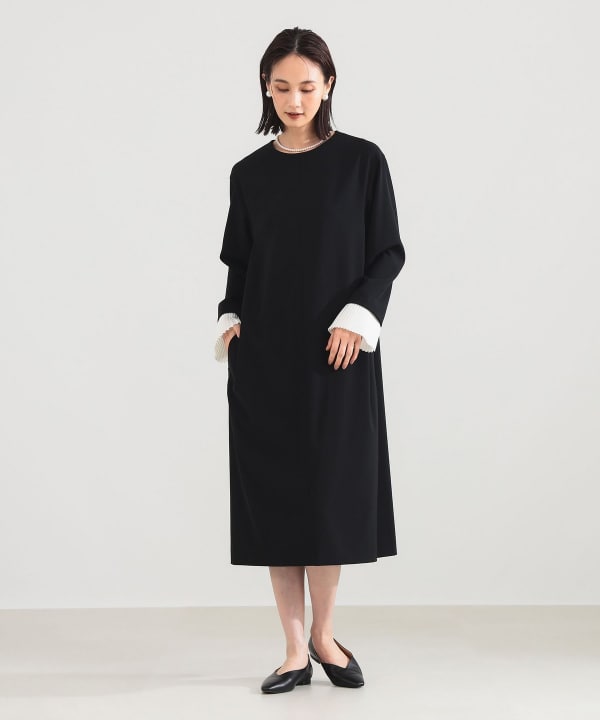 【なつみかん】Demi-Luxe BEAMS ワンピース Demi-Luxe BEAMS（デミルクス ビームス）プリーツカフス ワンピース