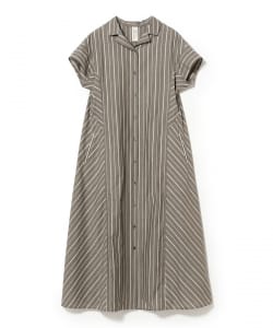 SUPPORT SURFACE / ストライプ オープンカラー ドレス