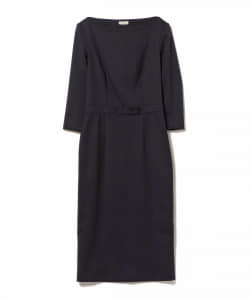 LARDINI / ギャバジン ボートネック ワンピース