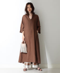 TICCA / リネン キーネック ワンピース