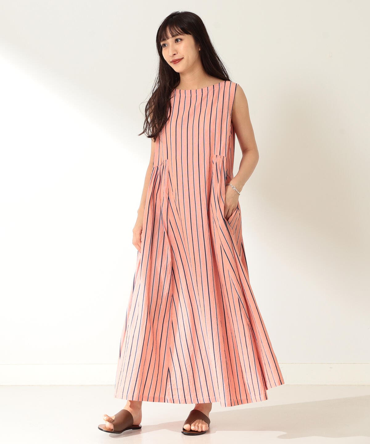 Demi Luxe Beams デミルクス ビームス Mala Kalanchoe ポプリン ストライプワンピース ワンピース その他ワンピース 通販 Beams