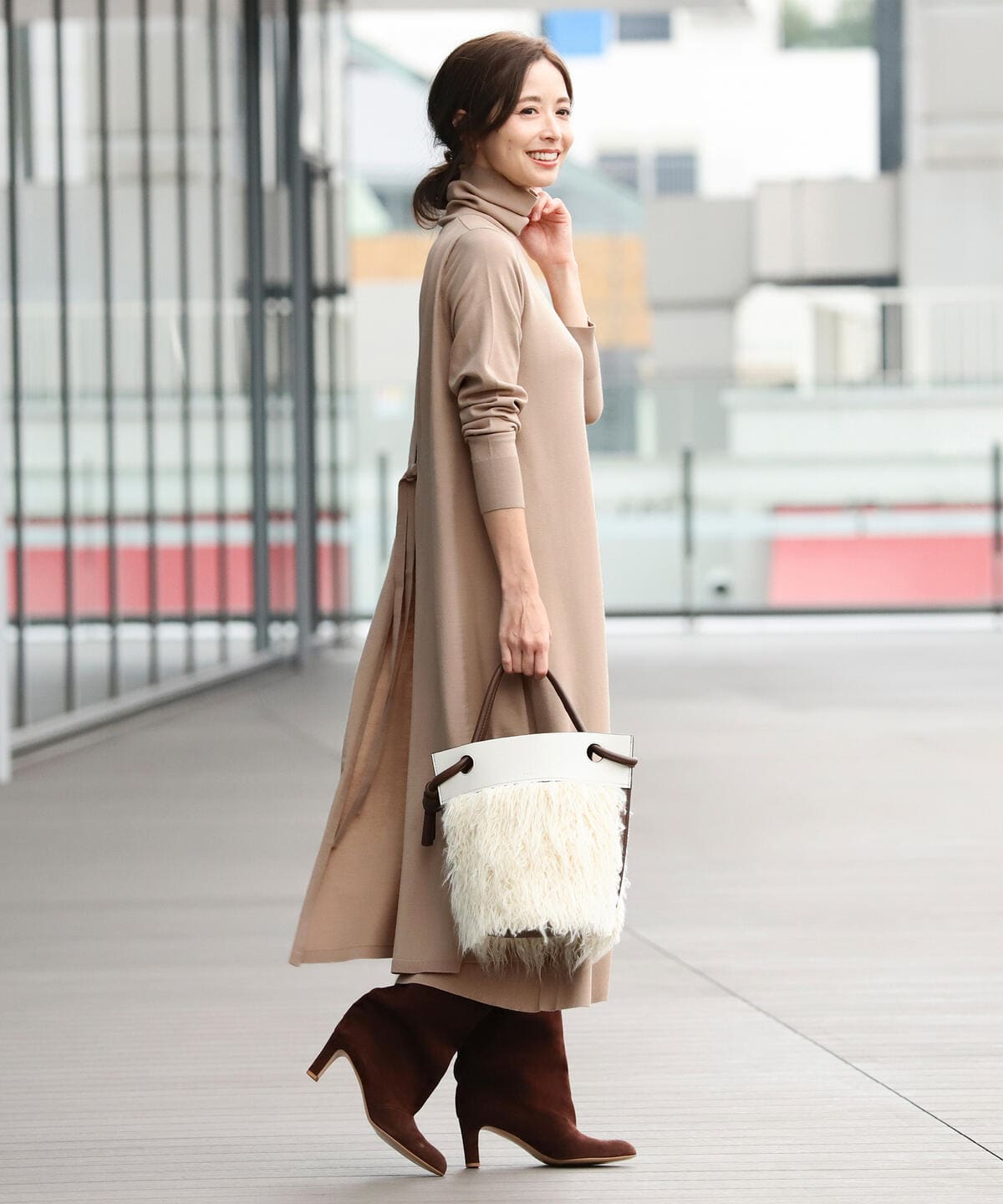 出産祝い Demi Luxe タートルネックニットワンピース バックフレア Beams ワンピース Www Comisariatolosandes Com
