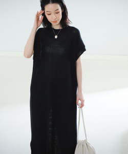 Demi-Luxe BEAMS / コットンペーパー ニットワンピース