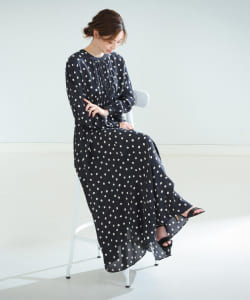 Demi-Luxe BEAMS / ドット プリントワンピース