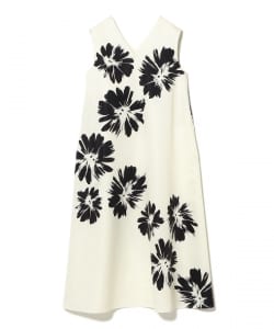 M・fil / FLEUR プリント Vネック ドレス