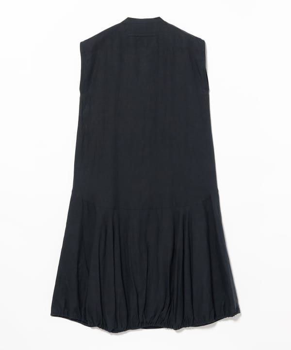 TICCA / リネン フレンチスリーブ バルーン ワンピース NAVY