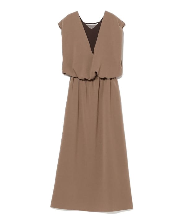 V-neck back sheer dress