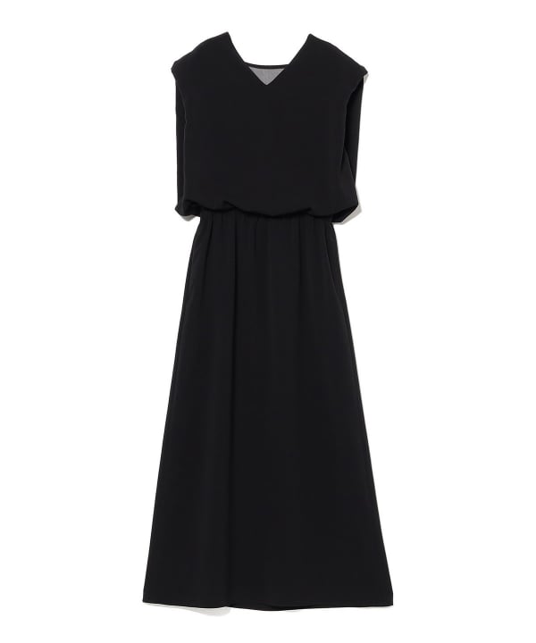 V-neck back sheer dress