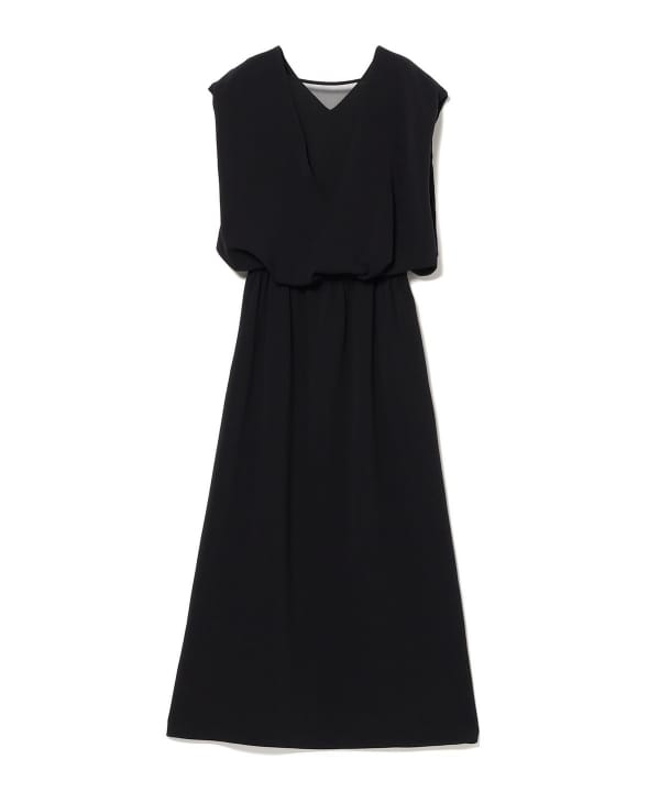 V-neck back sheer dress