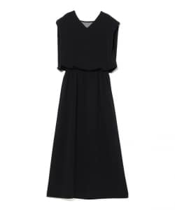 Vネック バック シアーワンピース