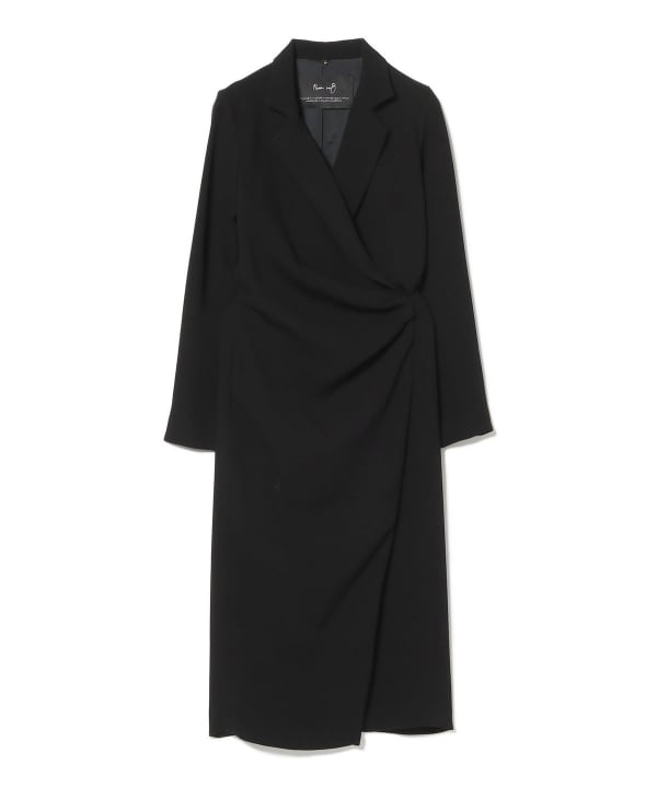 未使用級 BEAMS EFFE カシミヤ100 ロングコート 微光沢ゴールド 黒 BEAMS SELECTION for WOMEN（ビームス セレクション for ウィメン