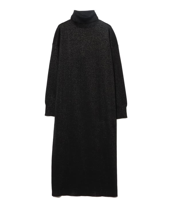 three dots /  LUREX ラメニット タートルネック ワンピース