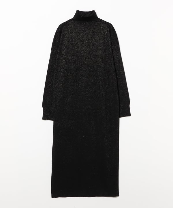three dots /  LUREX ラメニット タートルネック ワンピース