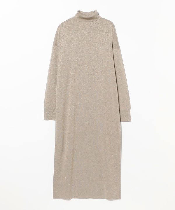 three dots /  LUREX ラメニット タートルネック ワンピース