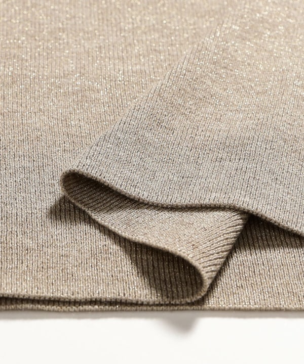 three dots /  LUREX ラメニット タートルネック ワンピース