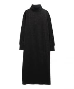 three dots /  LUREX ラメニット タートルネック ワンピース