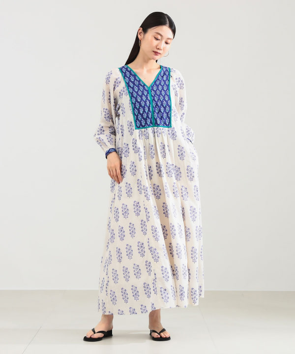 京　ne Quittez pa エスニック ギャザー ワンピース　　M Demi-Luxe BEAMS（デミルクス ビームス）ne Quittez pas