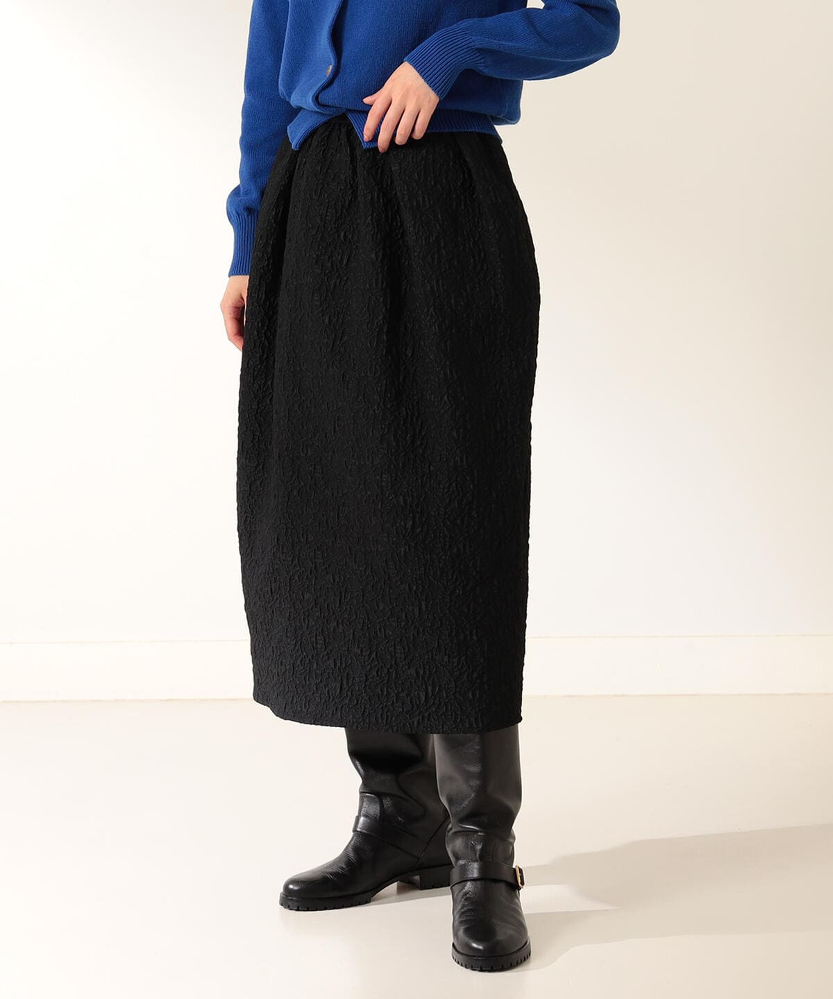 Demi-Luxe BEAMS / ジャカード コクーンスカート