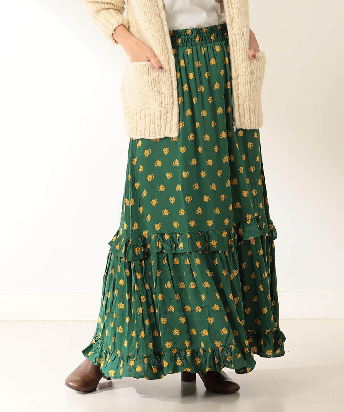 【新品】ヌキテパ  定価2.2万コットンレオパードスカート　ビームス  インド製