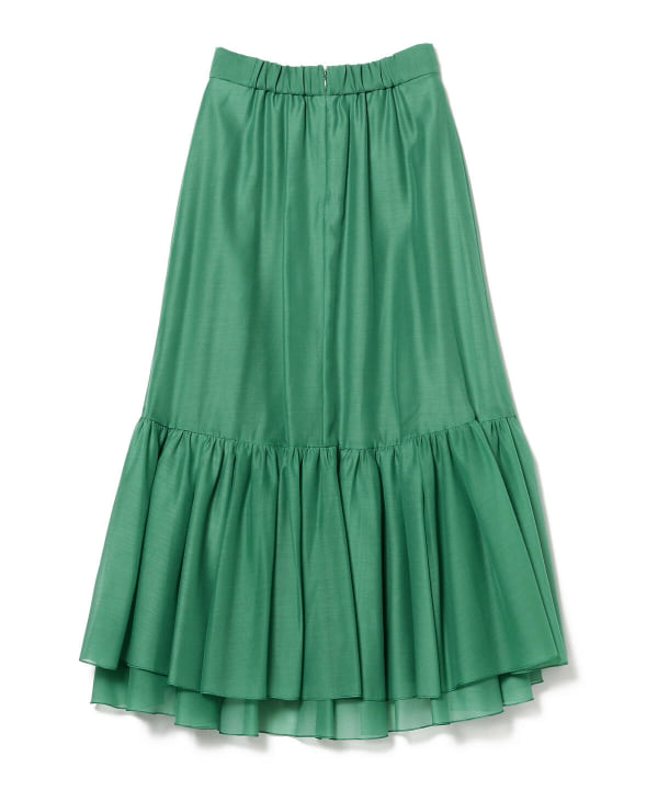 Demi-Luxe BEAMS / オーガンジー フレア スカート - ロングスカート