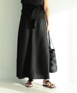 Demi-Luxe BEAMS / リネン シンプル ロングスカート.M