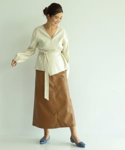 Demi-Luxe BEAMS / 女裝 合成皮革 傘狀 長裙