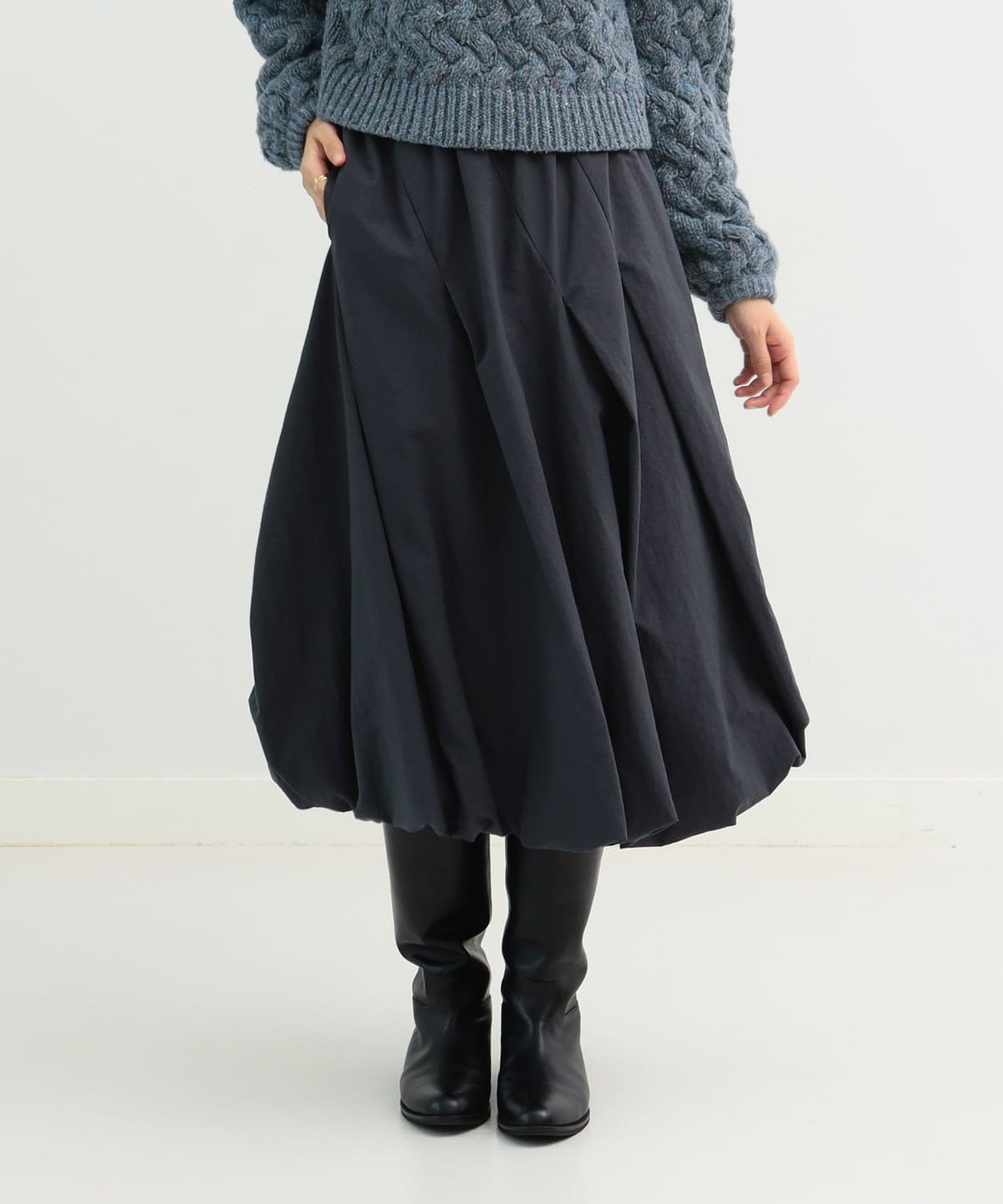 Demi-Luxe BEAMS / ウエストゴム バルーンスカート
