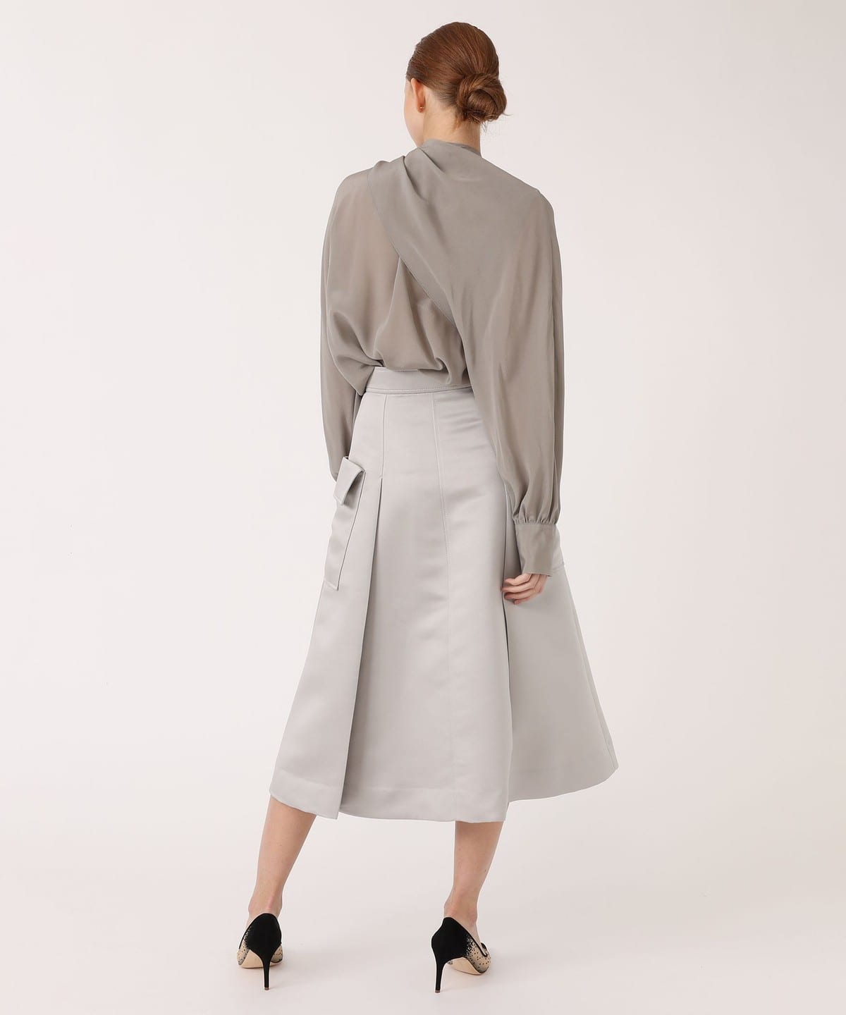 EFFE BEAMS EFFE BEAMS EFFE BEAMS / Satin Side Pocket Flare Skirt