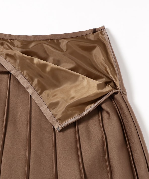 スカートDemi-Luxe BEAMS サテンプリーツスカート