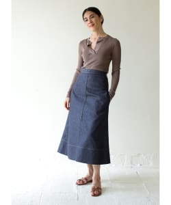 MADISONBLUE / TRAPAZE DENIM LONG SKIRT