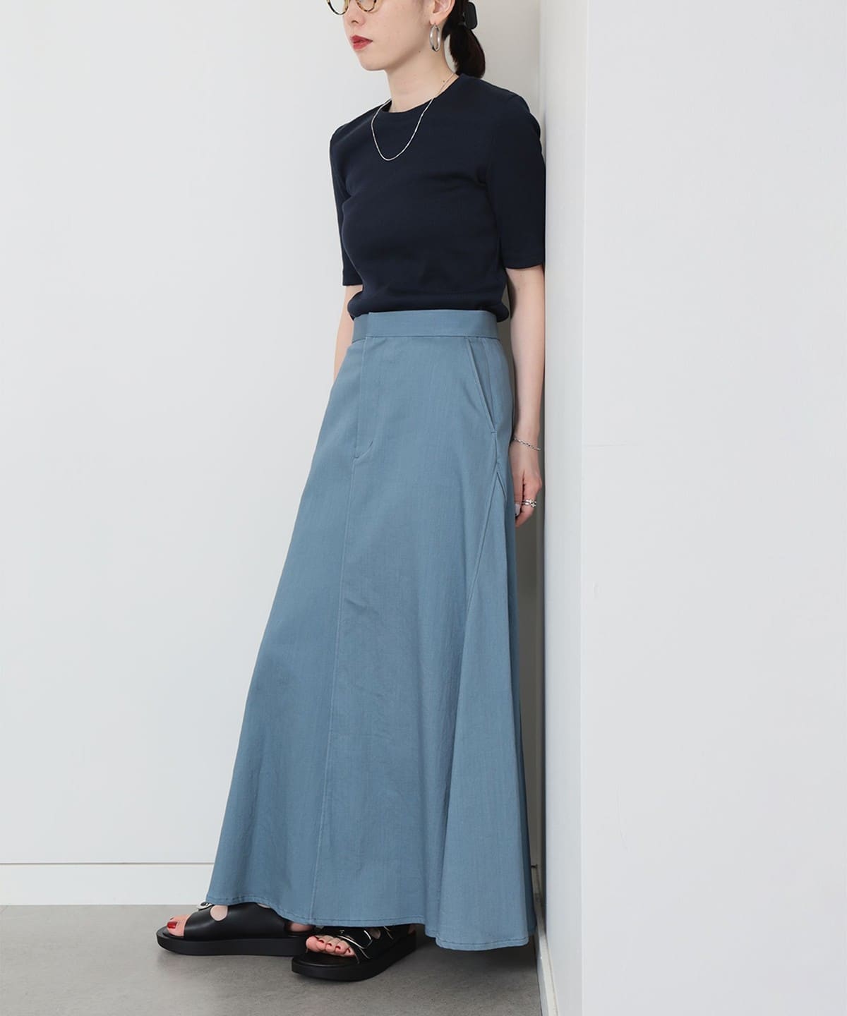 ツイル サーキュラー スカート スカート WOMEN BLUE 36 ツイル サーキュラー スカート スカート WOMEN BLUE 36