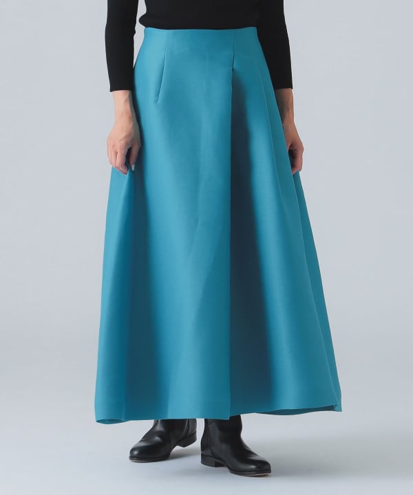 美品 Mfil beams ダークグリーン フレアスカート ロング丈 EFFE BEAMS（エッフェ ビームス）M・fil / アシンメトリー