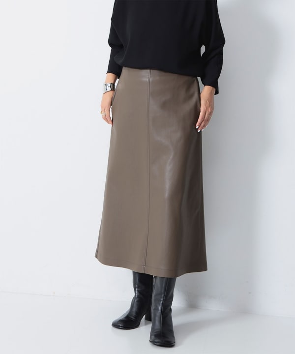 theory luxe 24SS ウォッシャブル フェイクレザー フレア