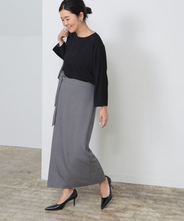 Demi-Luxe BEAMS Demi-Luxe BEAMS Tuck Skirt (Skirt, Maxi