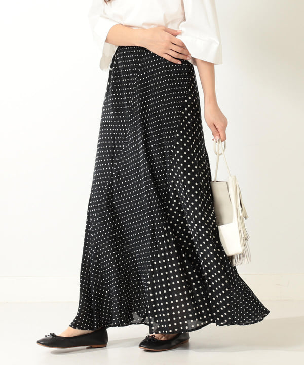 Demi Luxe Beams デミルクス ビームス Ne Quittez Pas コットンツイル パネルドット スカート スカート マキシ ロング丈スカート 通販 Beams