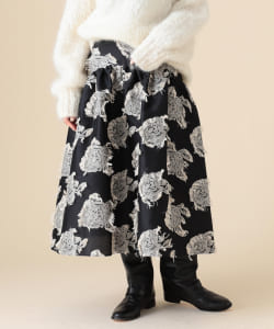 Demi-Luxe BEAMS / フラワー フリンジ スカート
