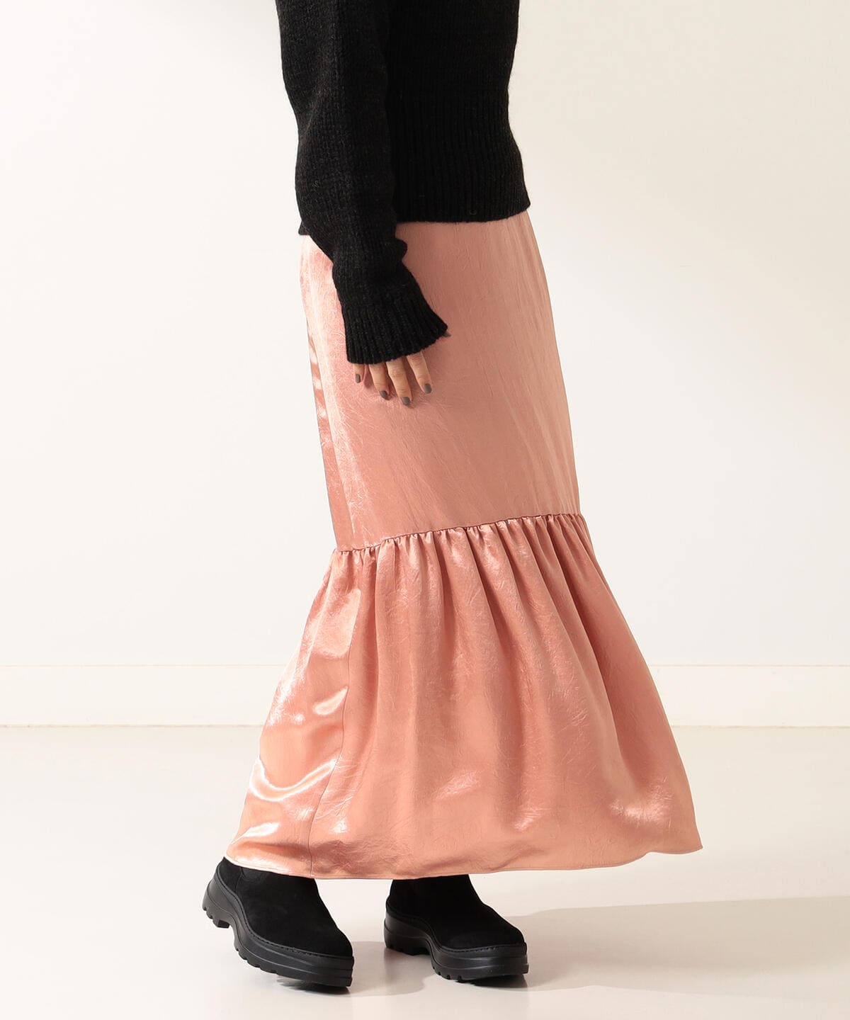 【アウトレット】Demi-Luxe BEAMS / ティアード サテンスカート