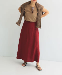 リネン シンプルロングスカート .M.